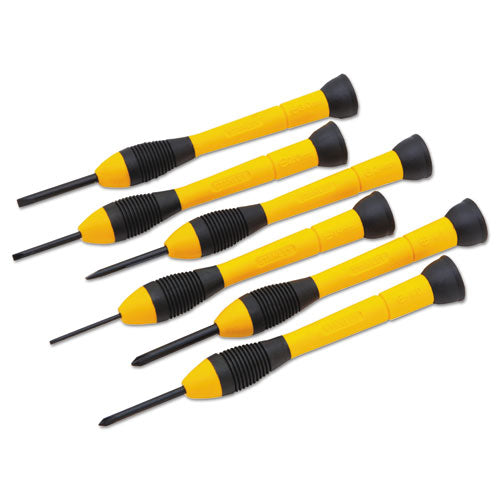 Stanley Tools 6-Piece Precision Screwdriver Set, Black-Yellow 66-052