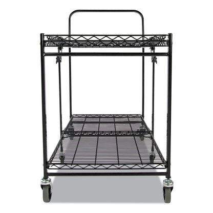 Bostitch Stowaway Folding Carts, 2 Shelves, 35w x 37.25d x 22h, Black, 250 lb Capacity BSAC-LG-BLACK