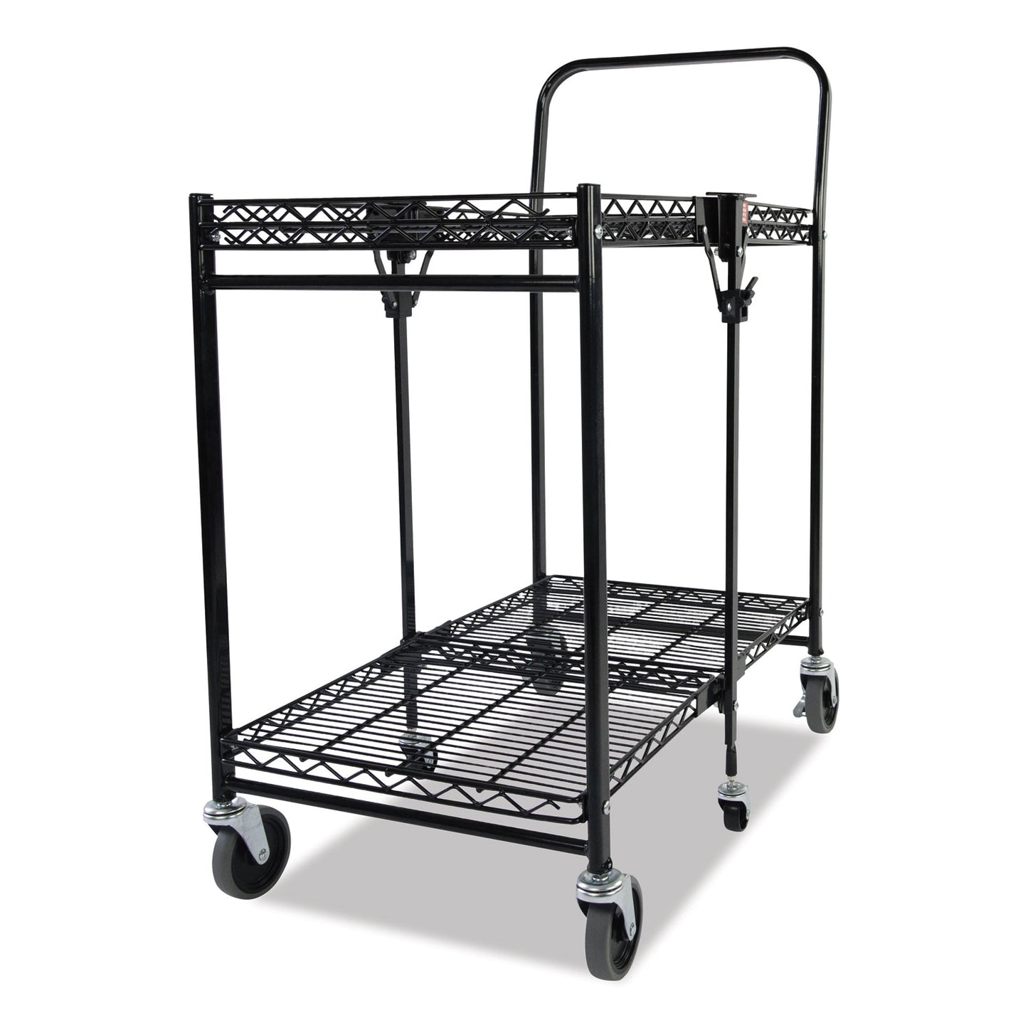 Bostitch Stowaway Folding Carts, 2 Shelves, 29.63w x 37.25d x 18h, Black, 250 lb Capacity BSAC-SM-BLACK