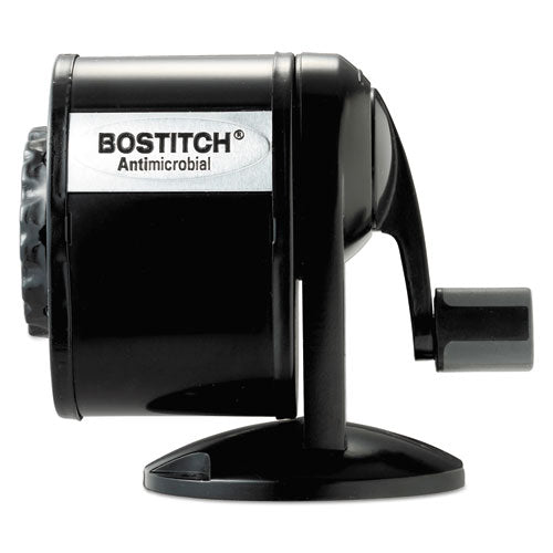 Bostitch Antimicrobial Manual Pencil Sharpener, Manually-Powered, 5.44 x 2.69 x 4.33, Black MPS1-BLK