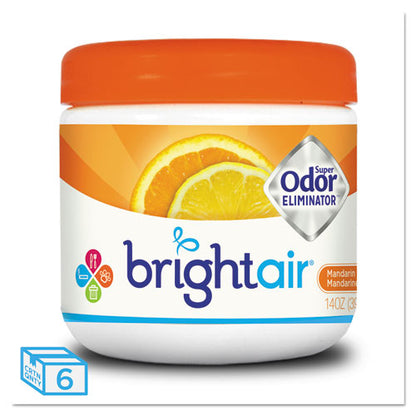 Bright Air Super Odor Eliminator, Mandarin Orange and Fresh Lemon, 14 oz Jar, 6-Carton BRI 900013