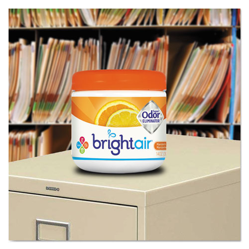 Bright Air Super Odor Eliminator, Mandarin Orange and Fresh Lemon, 14 oz Jar, 6-Carton BRI 900013