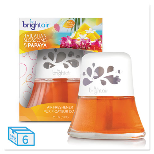 Bright Air Scented Oil Air Freshener, Hawaiian Blossoms and Papaya, Orange, 2.5 oz, 6-Carton BRI 900021