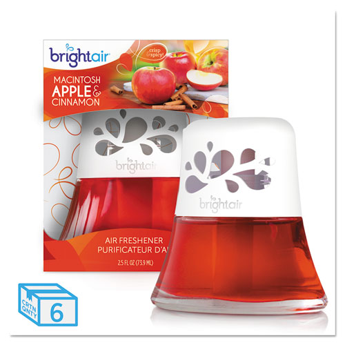 Bright Air Scented Oil Air Freshener, Macintosh Apple and Cinnamon, Red, 2.5 oz, 6-Carton BRI 900022