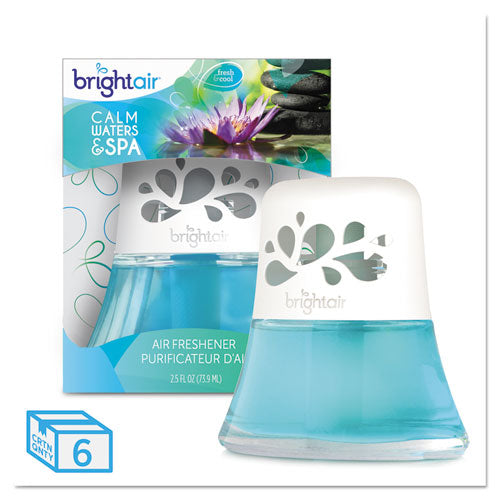 Bright Air Scented Oil Air Freshener, Calm Waters and Spa, Blue, 2.5 oz, 6-Carton BRI 900115