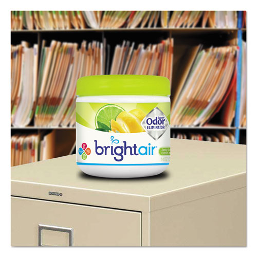 Bright Air Super Odor Eliminator, Zesty Lemon and Lime, 14 oz Jar, 6-Carton 900248