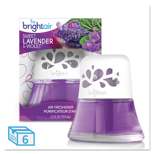 Bright Air Scented Oil Air Freshener Sweet Lavender and Violet, 2.5 oz, 6-Carton BRI900288