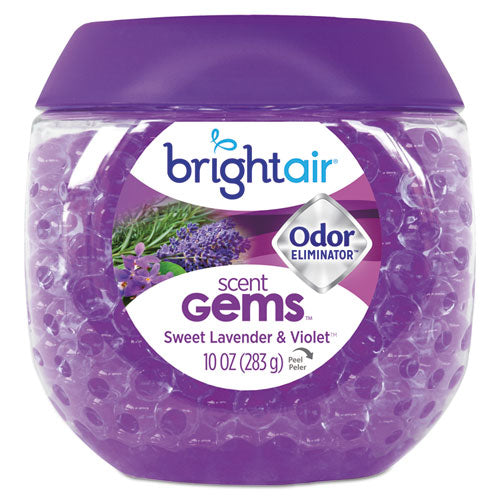 Bright Air Scent Gems Odor Eliminator, Sweet Lavender and Violet, 10 oz Jar 900426