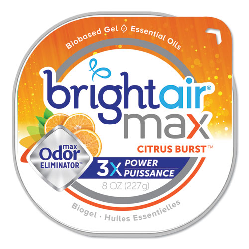 Bright Air Max Odor Eliminator Air Freshener, Citrus Burst, 8 oz Jar, 6-Carton 900436