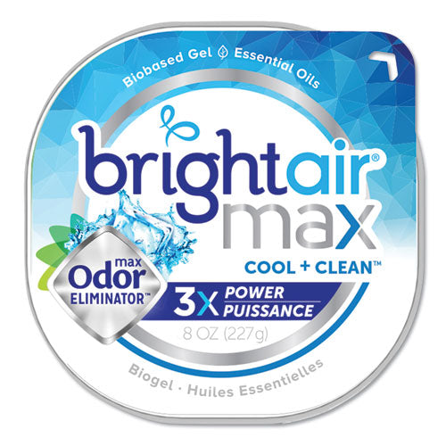 Bright Air Max Odor Eliminator Air Freshener, Cool and Clean, 8 oz Jar, 6-Carton 900437
