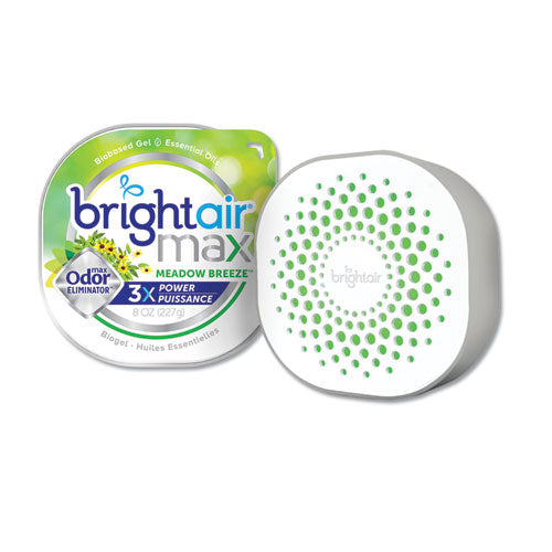 Bright Air Max Odor Eliminator Air Freshener, Meadow Breeze, 8 oz Jar 900438EA