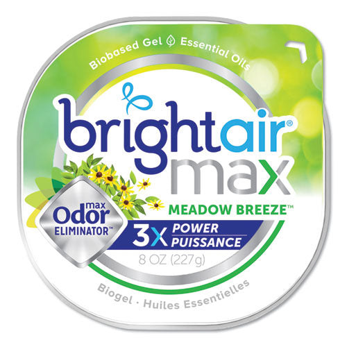 Bright Air Max Odor Eliminator Air Freshener, Meadow Breeze, 8 oz Jar 900438EA