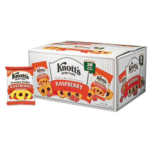 Knott's Berry Farm Premium Berry Jam Shortbread Cookies, Raspberry, 2 oz Pack, 36-Carton BIS59636