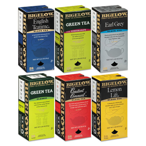 Bigelow Assorted Tea Packs, Six Flavors, 28-Box, 168-Carton RCB15577