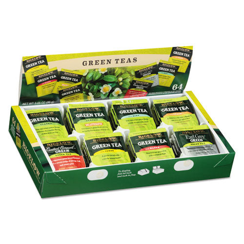 Bigelow Green Tea Assortment Individually Wrapped Eight Flavors (64 Tea Bags) RCB30568