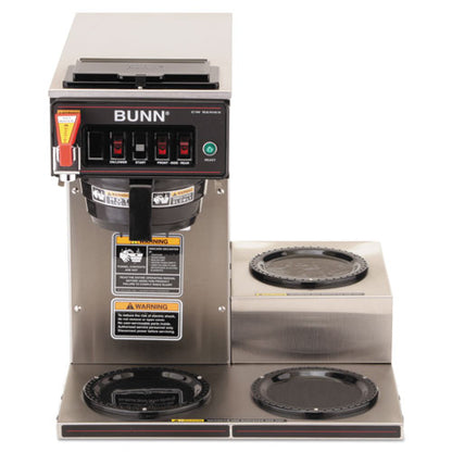 Bunn CWTF-3 Three Burner Automatic Coffee Brewer, Stainless Steel, Black 12950.0212