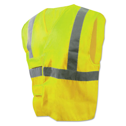 Boardwalk Class 2 Safety Vests, Lime Green-Silver, Standard BWK00036