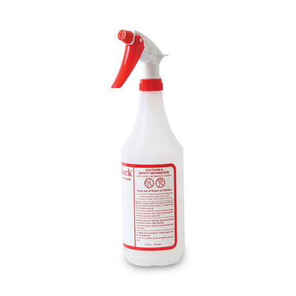 Boardwalk Trigger Spray Bottle, 32 oz, Clear-Red, HDPE, 3-Pack BWK03010