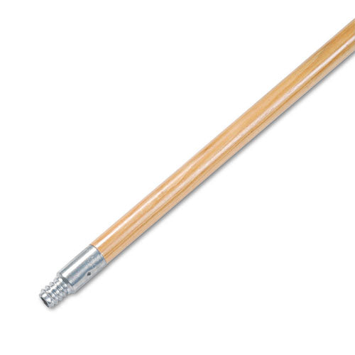 Boardwalk Metal Tip Threaded Hardwood Broom Handle, 15-16" Dia x 60" Long BWK136