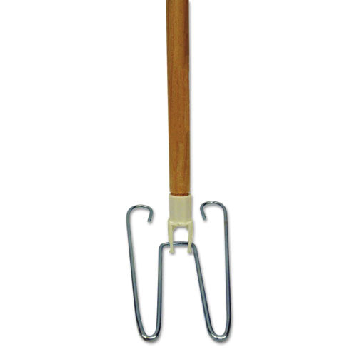 Boardwalk Wedge Dust Mop Head Frame-Natural Wood Handle, 15-16" Dia. x 48" Long BWK1492
