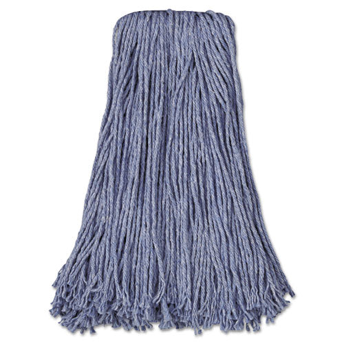 Boardwalk Mop Head, Standard Head, Cotton-Synthetic Fiber, Cut-End, #24, Blue, 12-Carton BWK2024B