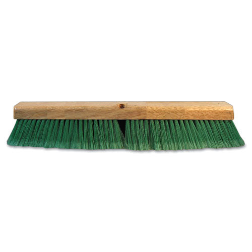 Boardwalk Floor Broom Head, 3" Green Flagged Recycled PET Plastic Bristles, 24" Brush BWK20724