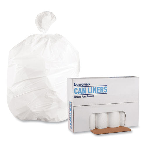 Boardwalk Low-Density Waste Can Liners, 10 gal, 0.4 mil, 24" x 23", White, 500-Carton H4823LWKR01