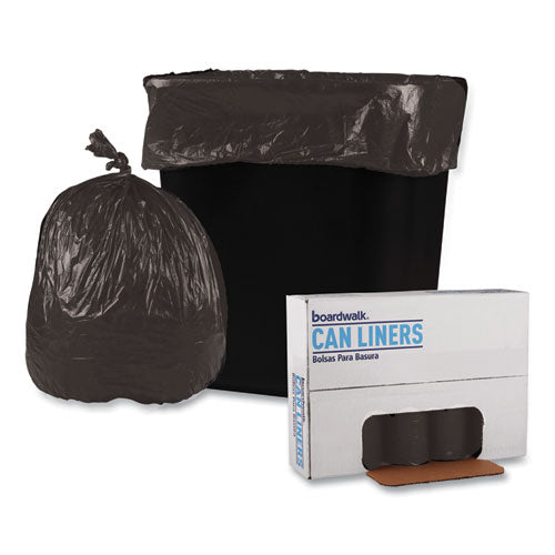 Boardwalk Low-Density Waste Can Liners, 10 gal, 0.35 mil, 24" x 23", Black, 500-Carton H4823RKKR01