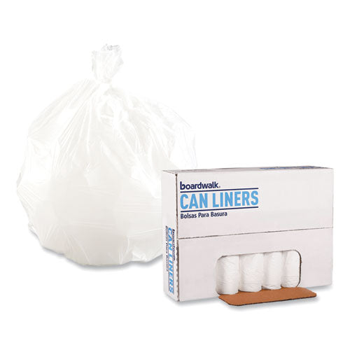 Boardwalk Low-Density Waste Can Liners, 16 gal, 0.4 mil, 24" x 32", White, 500-Carton H4832LWKR01