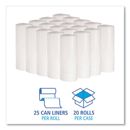 Boardwalk Low-Density Waste Can Liners, 16 gal, 0.4 mil, 24" x 32", White, 500-Carton H4832LWKR01