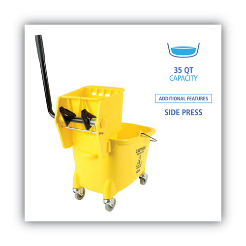 Boardwalk Pro-Pac Side-Squeeze Wringer-Bucket Combo, 8.75gal, Yellow 3485205