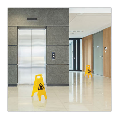 Boardwalk Site Safety Wet Floor Sign, 2-Sided, 10 x 2 x 26, Yellow 3485217