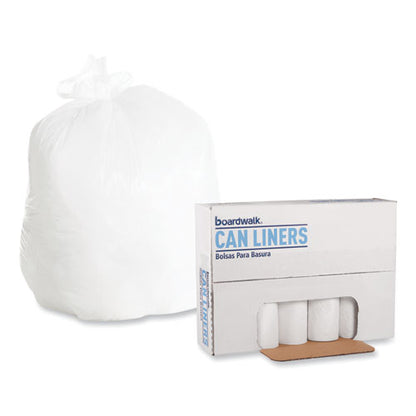 Boardwalk Low-Density Waste Can Liners, 30 gal, 0.6 mil, 30" x 36", White, 200-Carton H6036HWKR01