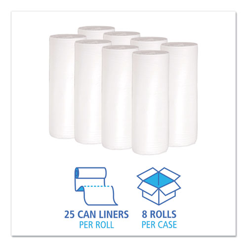 Boardwalk Low-Density Waste Can Liners, 30 gal, 0.6 mil, 30" x 36", White, 200-Carton H6036HWKR01