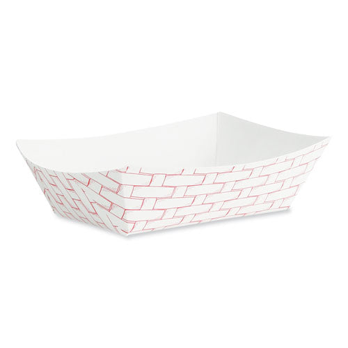 Boardwalk Paper Food Baskets, 0.5 lb Capacity, Red-White, 1,000-Carton BWK30LAG050