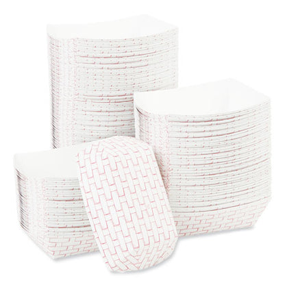 Boardwalk Paper Food Baskets, 0.5 lb Capacity, Red-White, 1,000-Carton BWK30LAG050