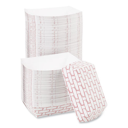 Boardwalk Paper Food Baskets, 2 lb Capacity, Red-White, 1,000-Carton BWK30LAG200
