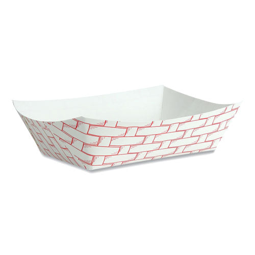 Boardwalk Paper Food Baskets, 2.5 lb Capacity, Red-White, 500-Carton BWK30LAG250