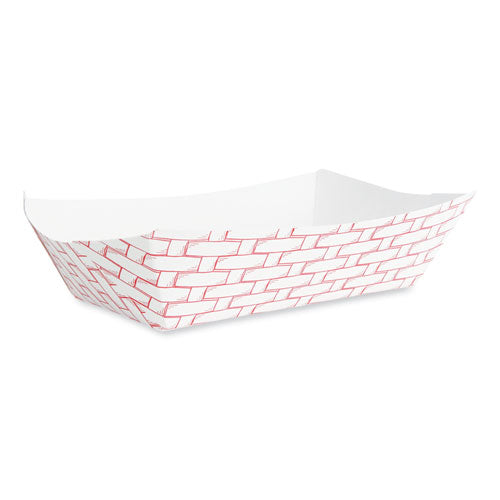 Boardwalk Paper Food Baskets, 5 lb Capacity, Red-White, 500-Carton BWK30LAG500