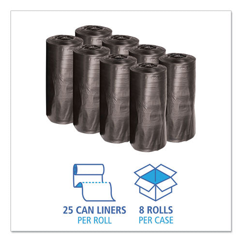 Boardwalk Low-Density Waste Can Liners, 33 gal, 0.5 mil, 33" x 39", Black, 200-Carton H6639MKKR01