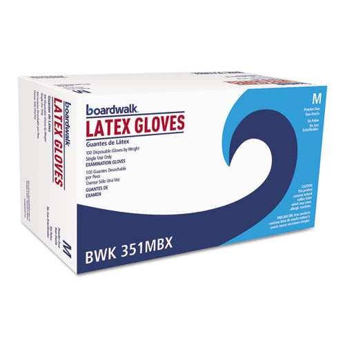 Boardwalk Powder-Free Latex Exam Gloves, Medium, Natural, 4 4-5 mil, 1000-Carton BWK351MCT