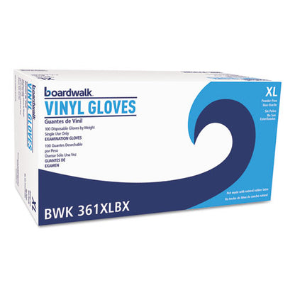 Boardwalk Exam Vinyl Gloves, Clear, X-Large, 3 3-5 mil, 100-Box, 10 Boxes-Carton BWK361XLCT