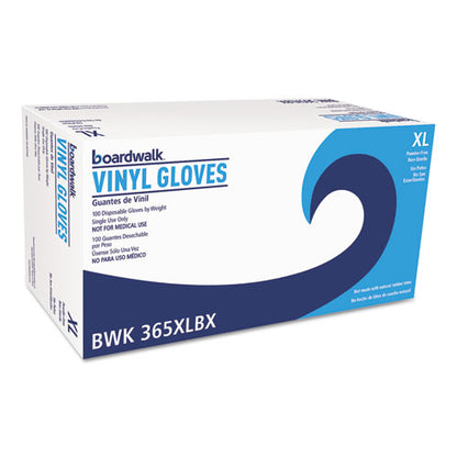 Boardwalk General Purpose Vinyl Gloves, Powder-Latex-Free, 2 3-5 mil, X-Large, Clear,100-BX BWK365XLBX