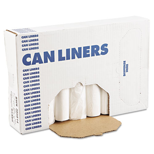 Boardwalk High-Density Can Liners, 60 gal, 11 microns, 38" x 58", Natural, 200-Carton V7658MNKR02