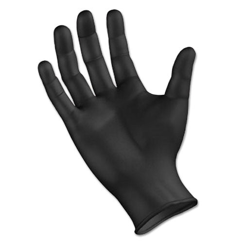Boardwalk Disposable General Purpose Powder-Free Nitrile Gloves, M, Black, 4.4mil, 100-Box BWK396MBX