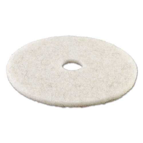 Boardwalk Natural Burnishing Floor Pads, 17" Diameter, White, 5-Carton BWK4017NAT