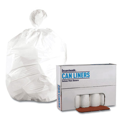 Boardwalk Low-Density Waste Can Liners, 45 gal, 0.6 mil, 40" x 46", White, 100-Carton H8046HWKR01