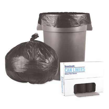 Boardwalk Low-Density Waste Can Liners, 45 gal, 0.6 mil, 40" x 46", Black, 100-Carton H8046HKKR01