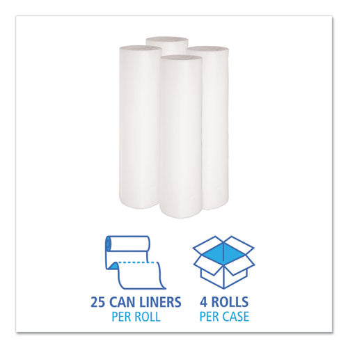 Boardwalk Low-Density Waste Can Liners, 56 gal, 0.6 mil, 43" x 47", White, 100-Carton H8647HWKR01