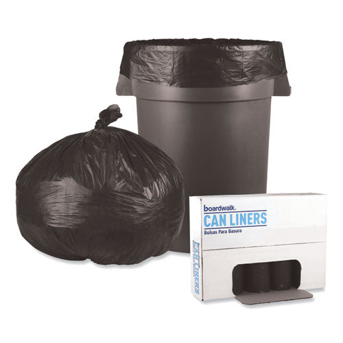 Boardwalk Low-Density Waste Can Liners, 56 gal, 0.6 mil, 43" x 47", Black, 100-Carton H8647HKKR01